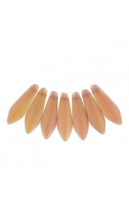 Czech Glass Daggers beads 5x16mm Crystal orange rainbow matted 00030-98575